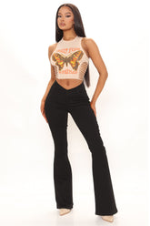 Get Around Flex Low Rise Flare Jeans - Black Ins Street